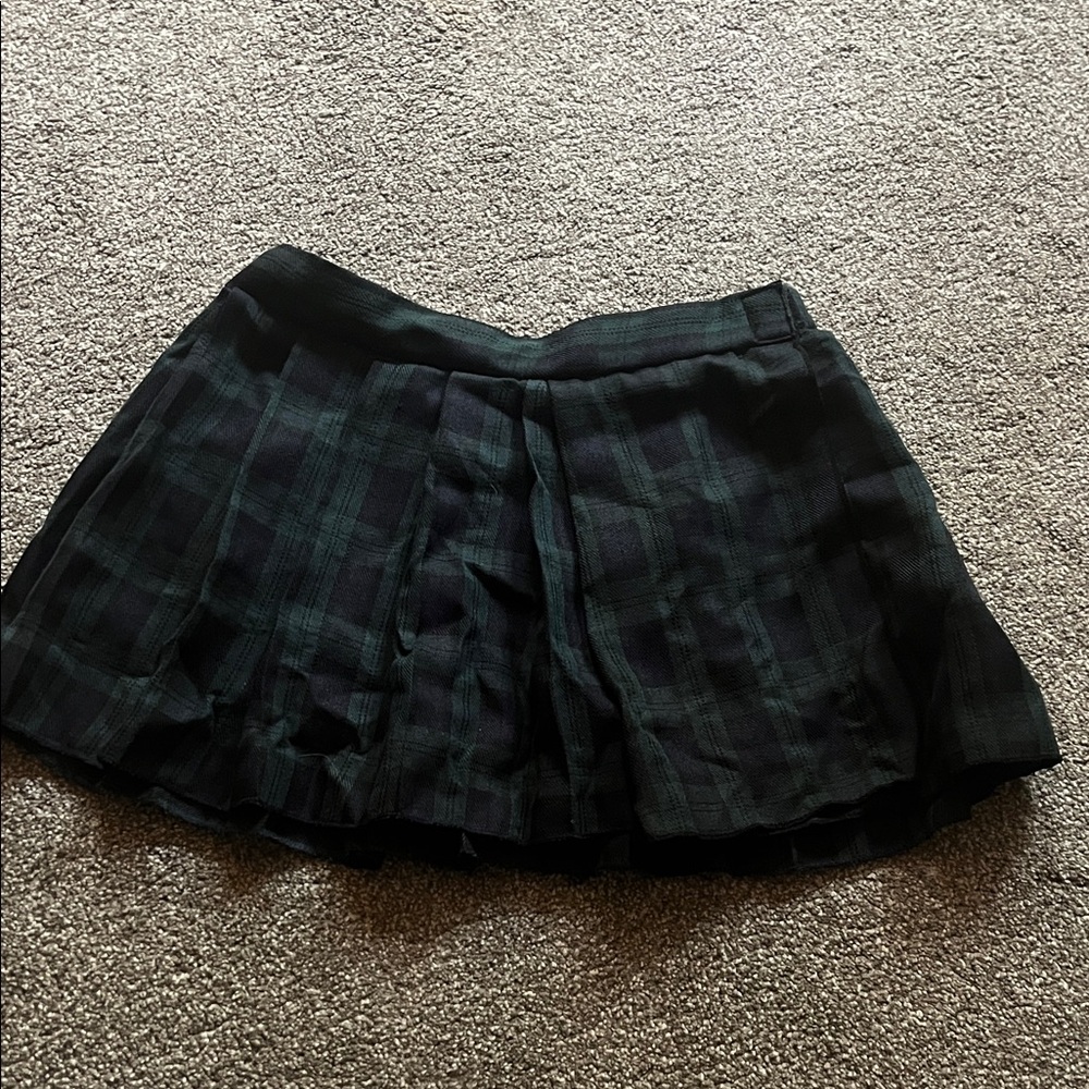 Plaid Black and Green Women's costume skirt